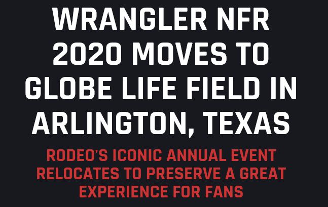 Wrangler NFR 2020 Moves to Globe Life Field in Arlington, Texas